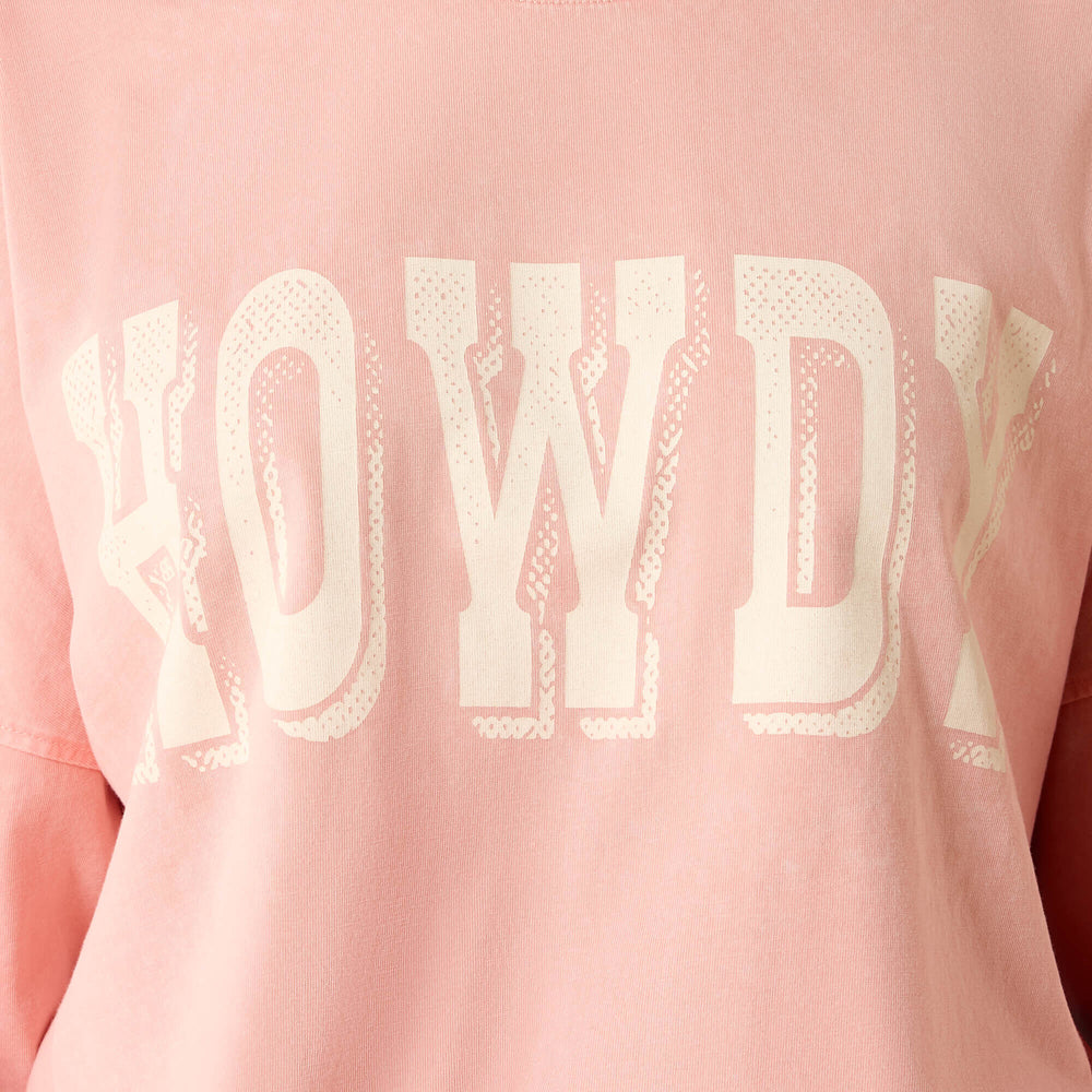 Canvas Oversized Long Sleeve T-Shirt Women - PEACH AMBER
