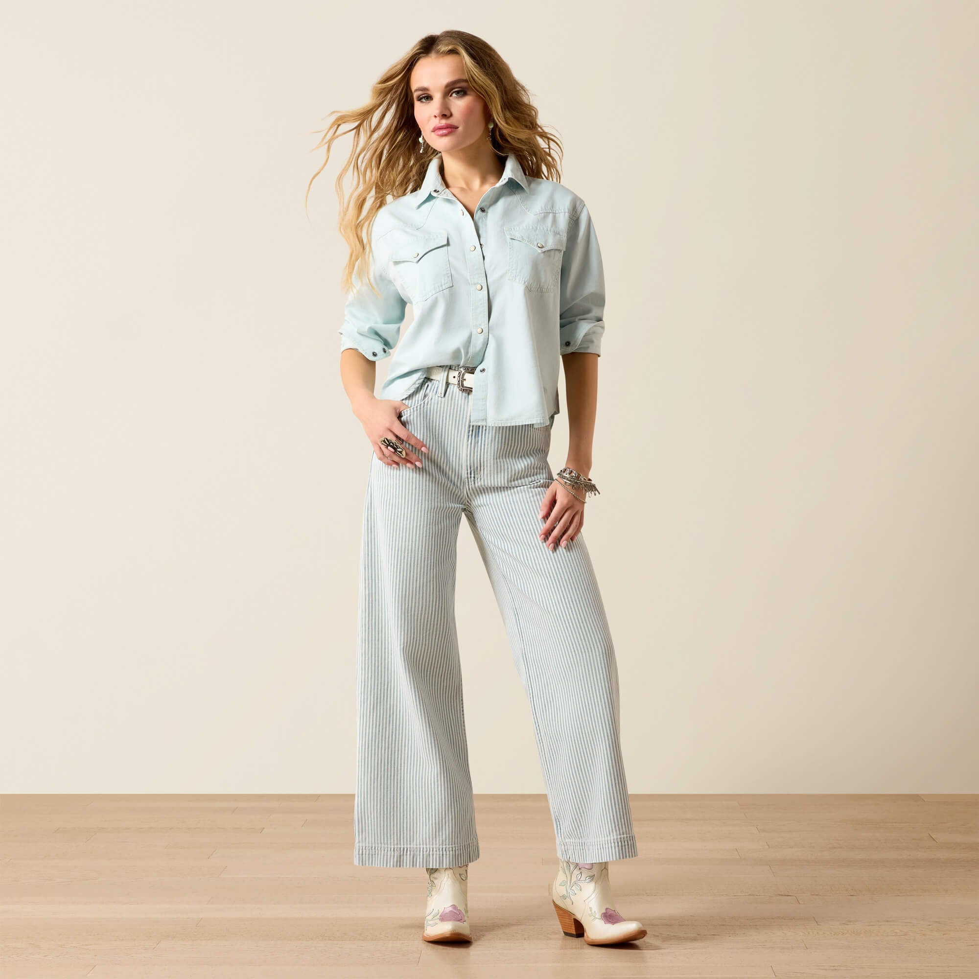 Asheville Snap Shirt Women - LIGHT WASH INDIGO