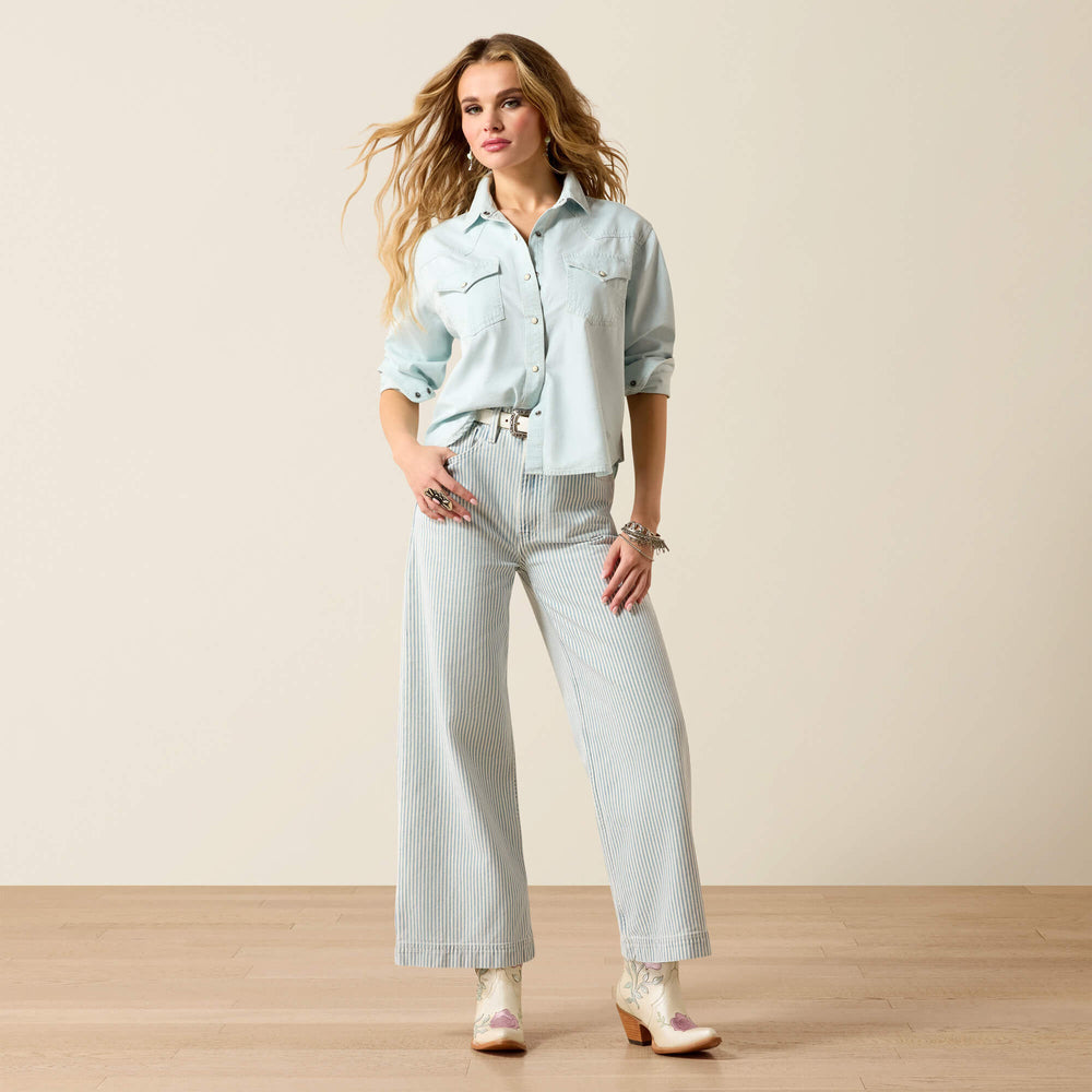 Asheville Snap Shirt Women - LIGHT WASH INDIGO