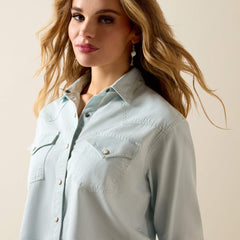 Asheville Snap Shirt Women - LIGHT WASH INDIGO