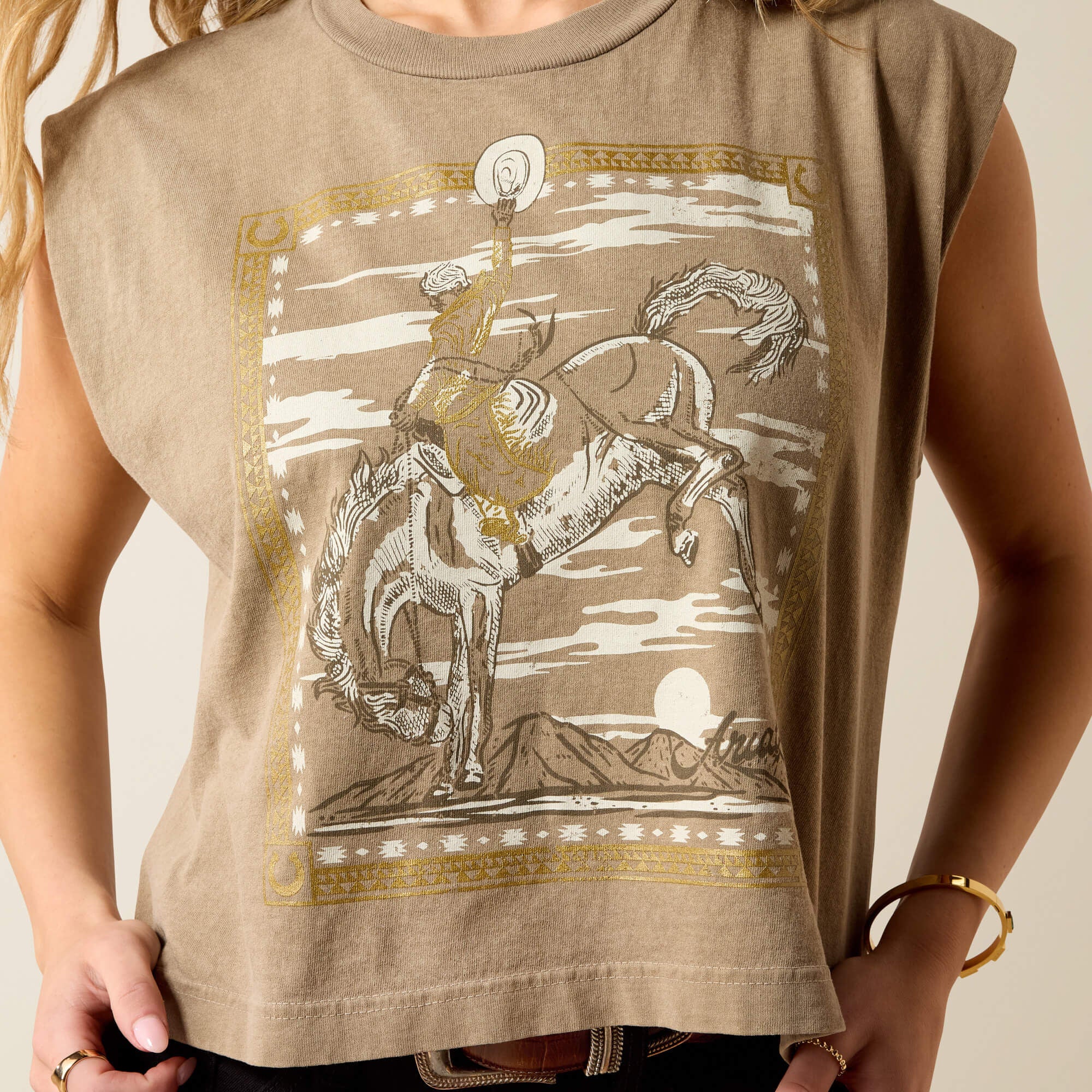 Ariat Bandana Rider T-Shirt Women - FADED BROWN