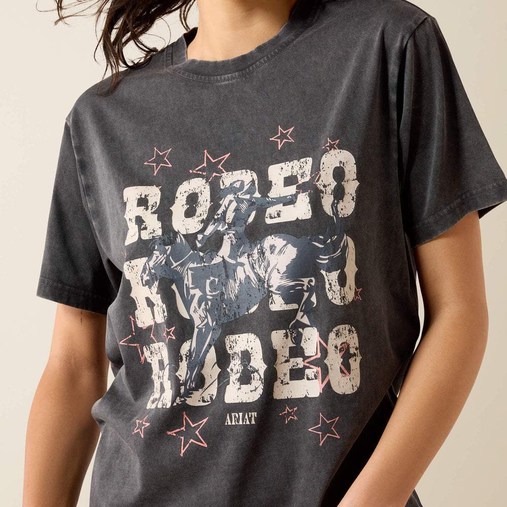 Star Spangled Rodeo T-Shirt Women - CHARCOAL MINERAL WASH
