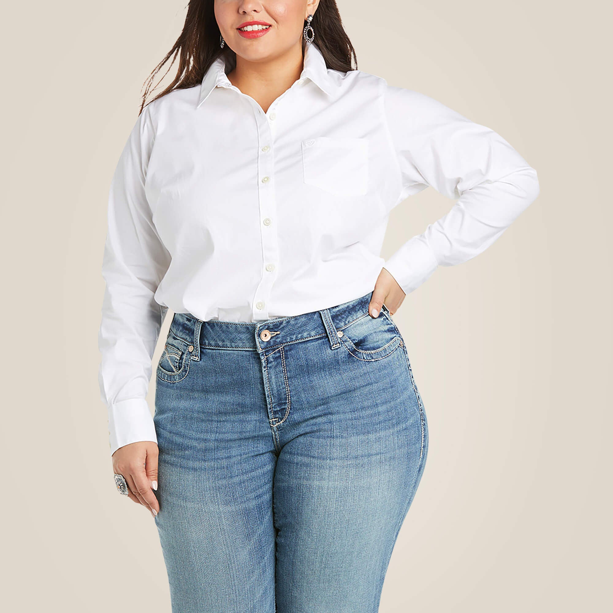 Kirby Stretch Shirt Women - WHITE