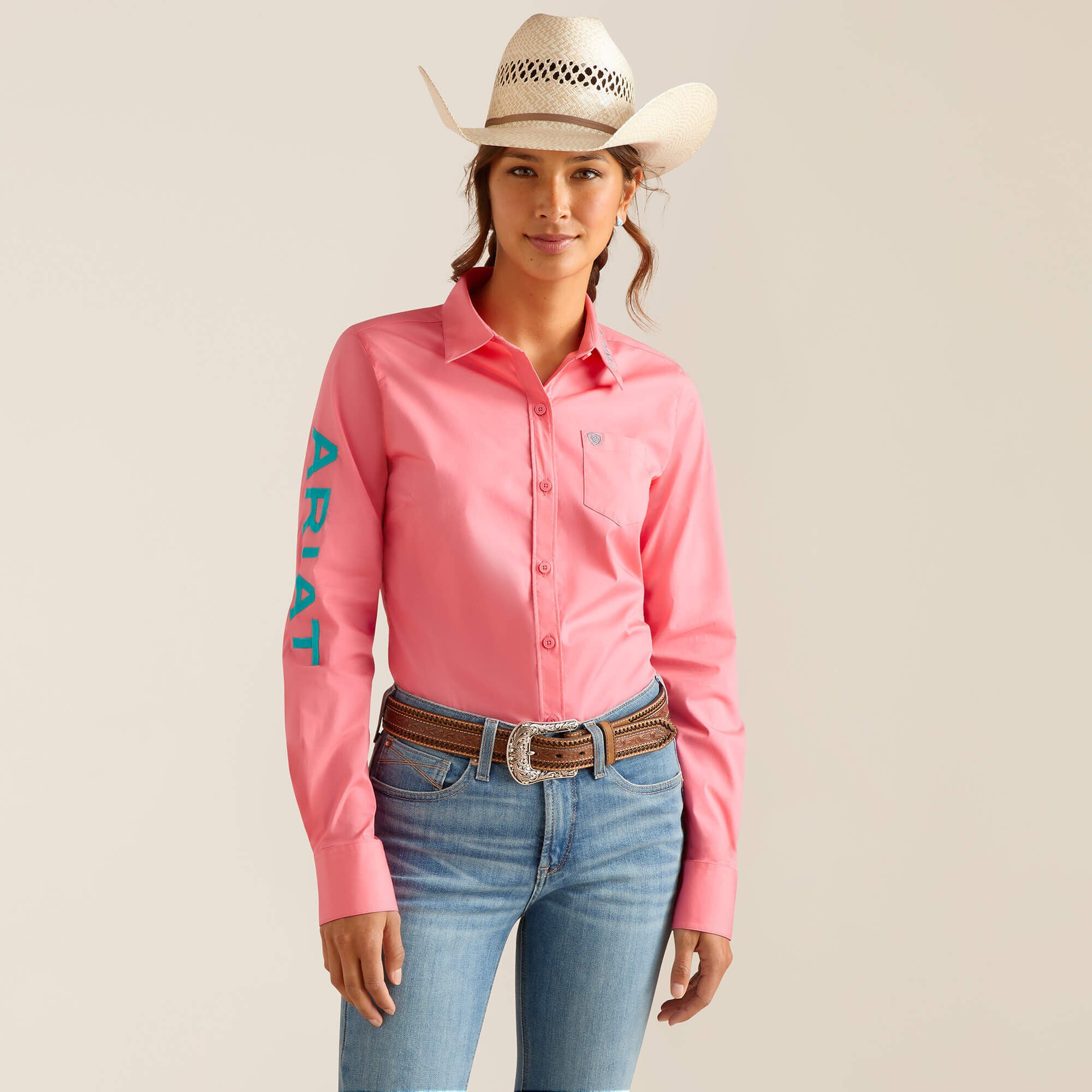 Team Kirby Stretch Shirt Women - CAMELLIA ROSE