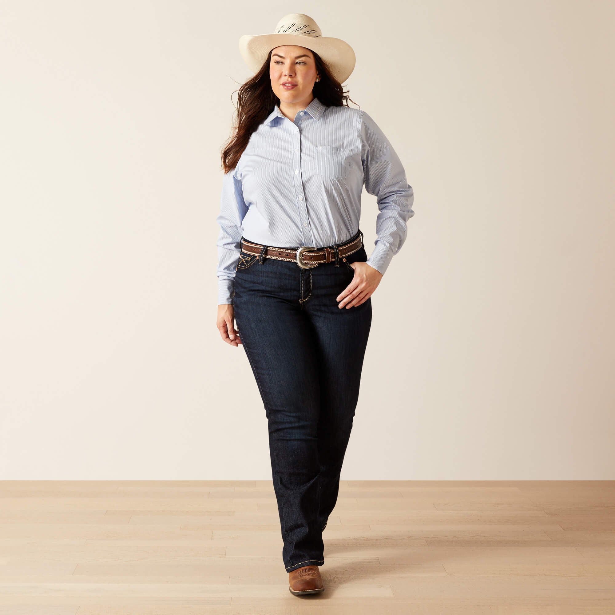 Team Kirby Stretch Shirt Women - ULTRAMARINE STRIPE