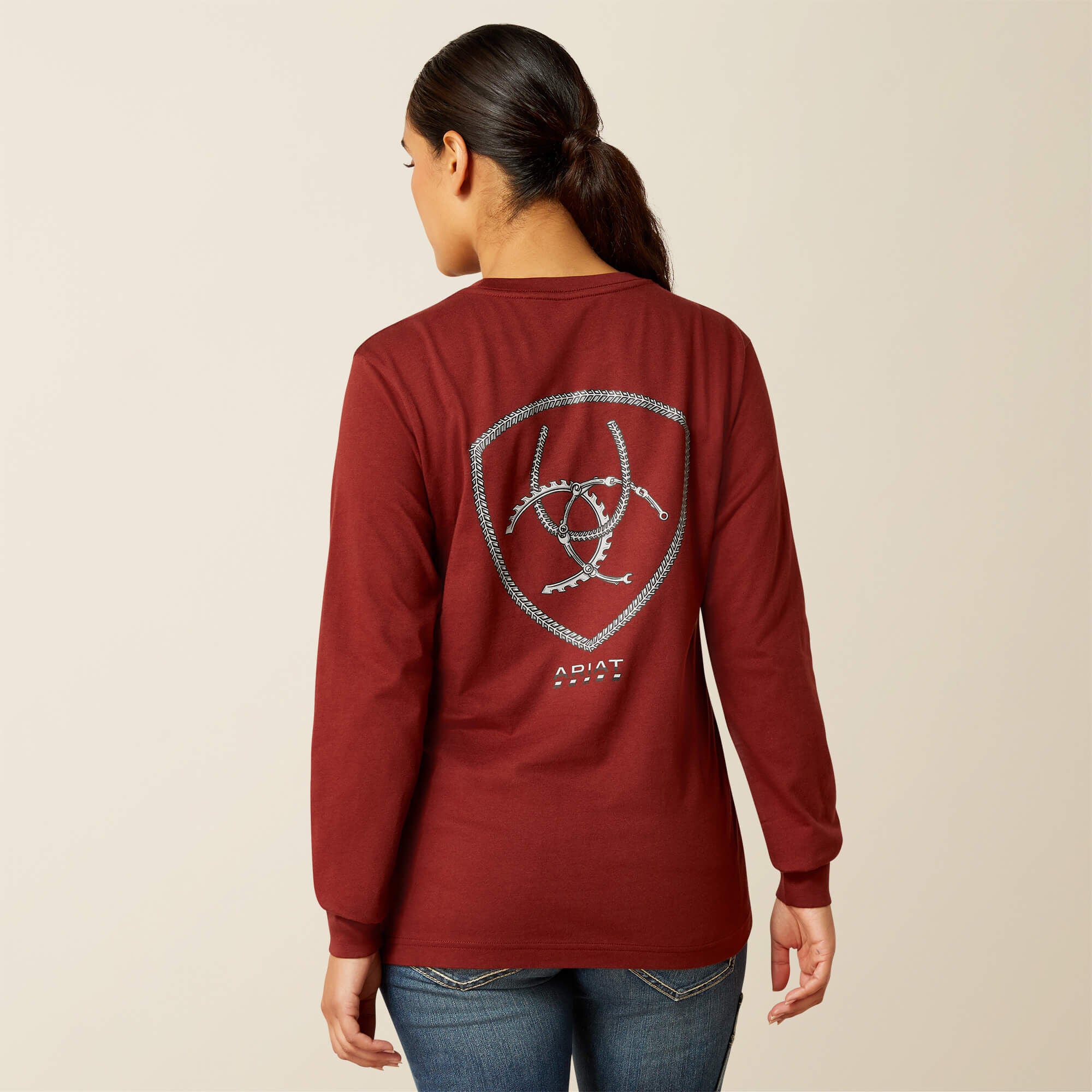 Rebar Cotton Strong Workshop Logo T-Shirt Women - MADDER BROWN