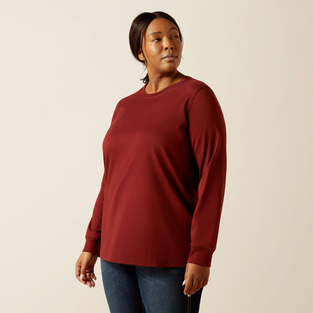 Rebar Cotton Strong Workshop Logo T-Shirt Women - MADDER BROWN