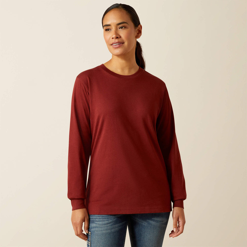 Rebar Cotton Strong Workshop Logo T-Shirt Women - MADDER BROWN