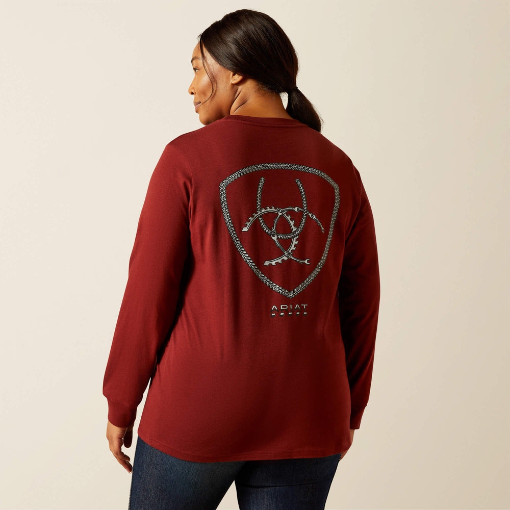 Rebar Cotton Strong Workshop Logo T-Shirt Women - MADDER BROWN