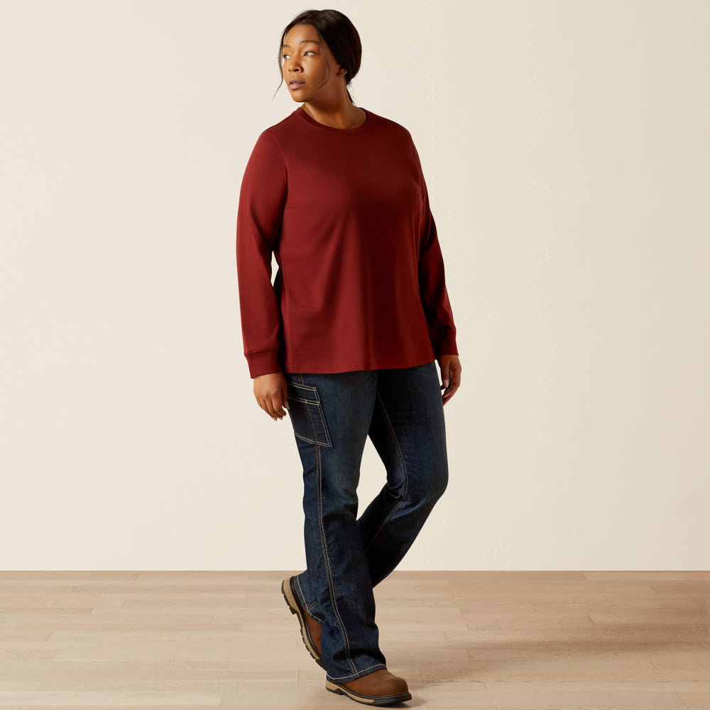 Rebar Cotton Strong Workshop Logo T-Shirt Women - MADDER BROWN