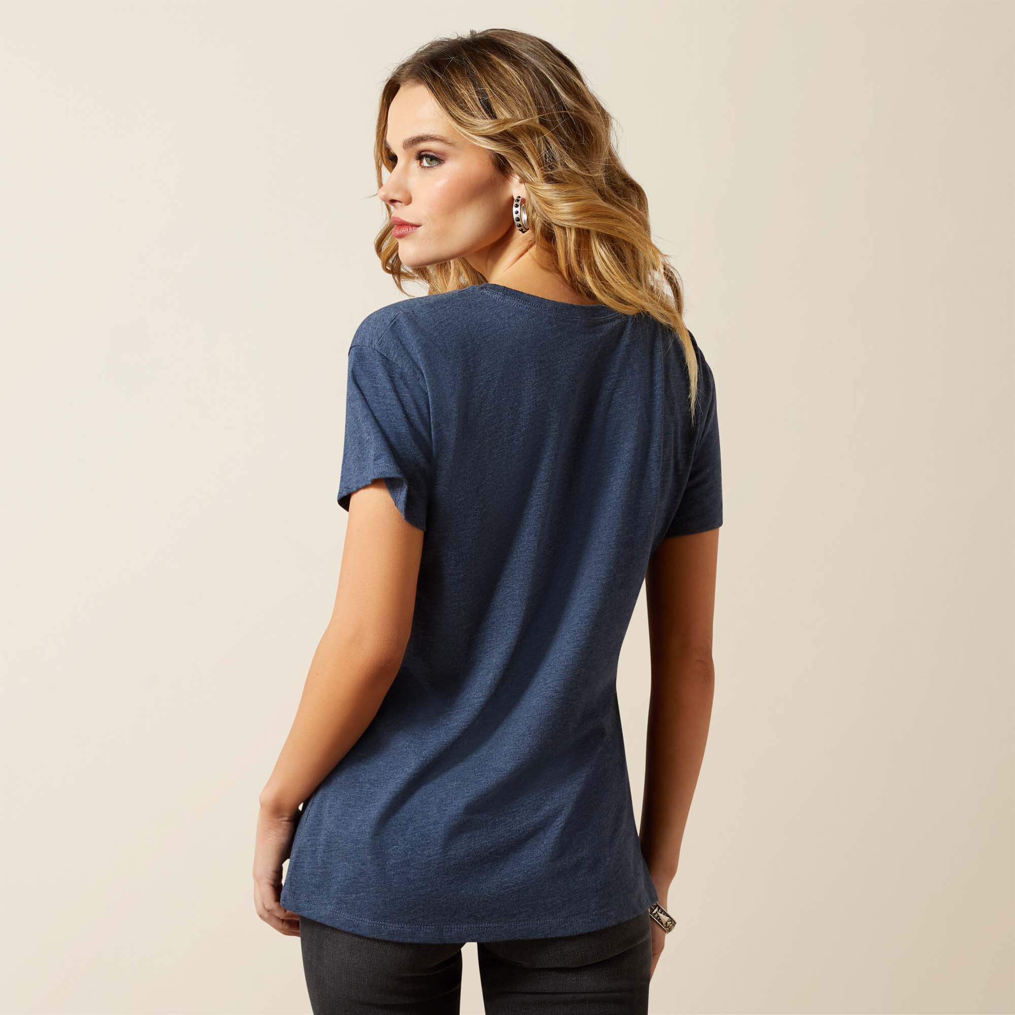 Ariat Bull Night Sky T-Shirt Women - NAVY HEATHER