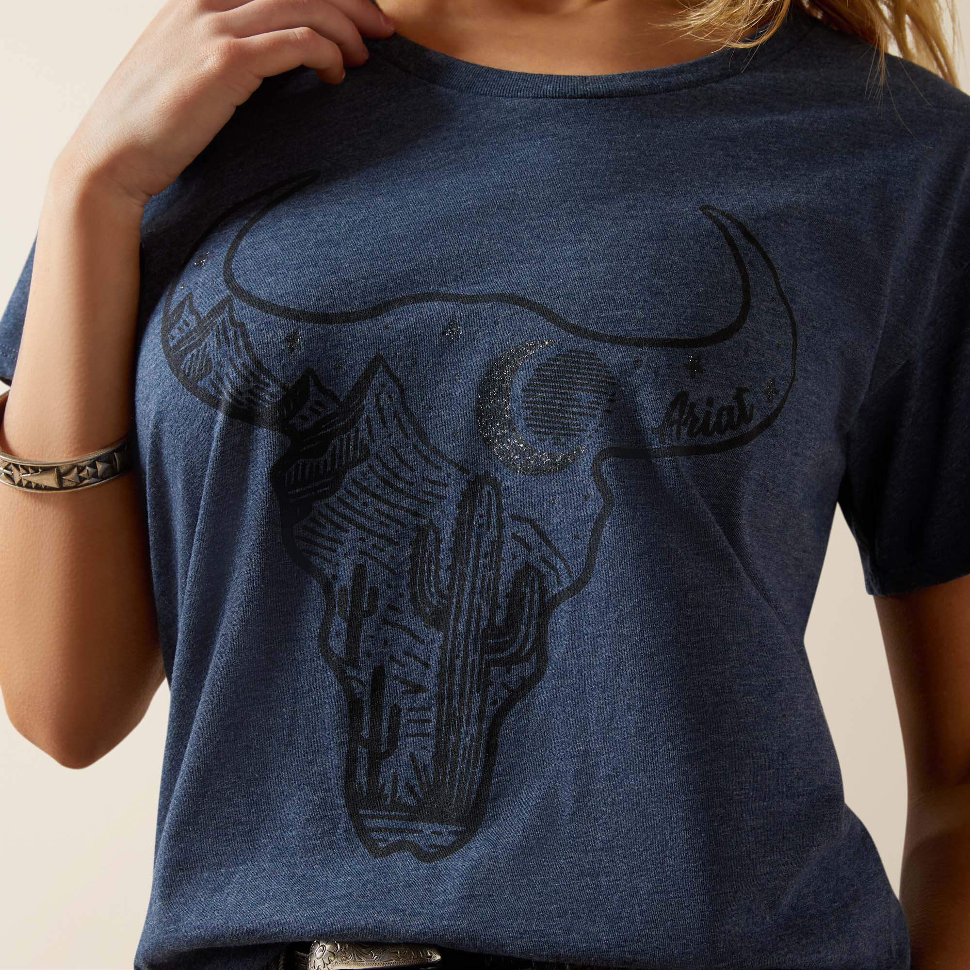 Ariat Bull Night Sky T-Shirt Women - NAVY HEATHER