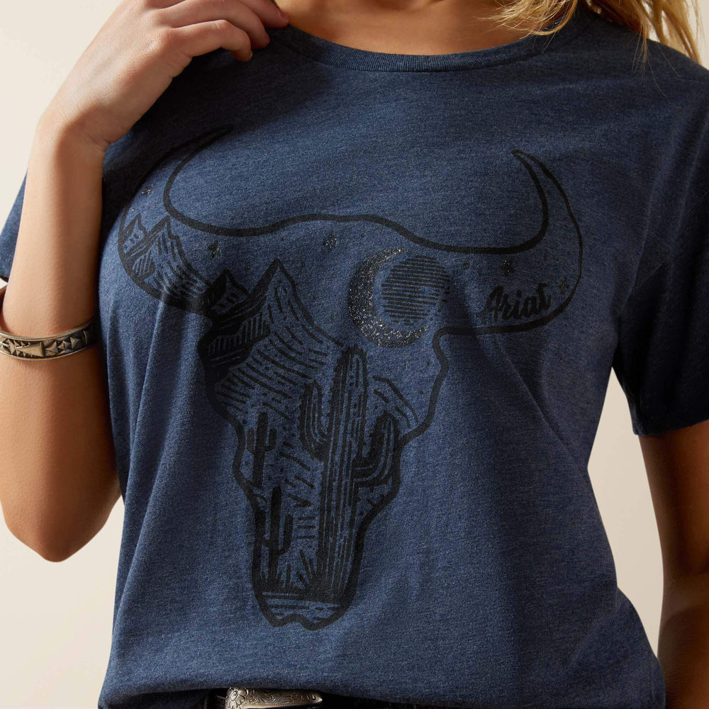 Ariat Bull Night Sky T-Shirt Women - NAVY HEATHER