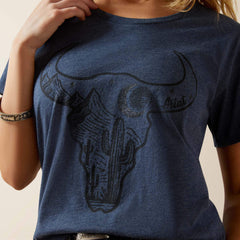 Ariat Bull Night Sky T-Shirt Women - NAVY HEATHER