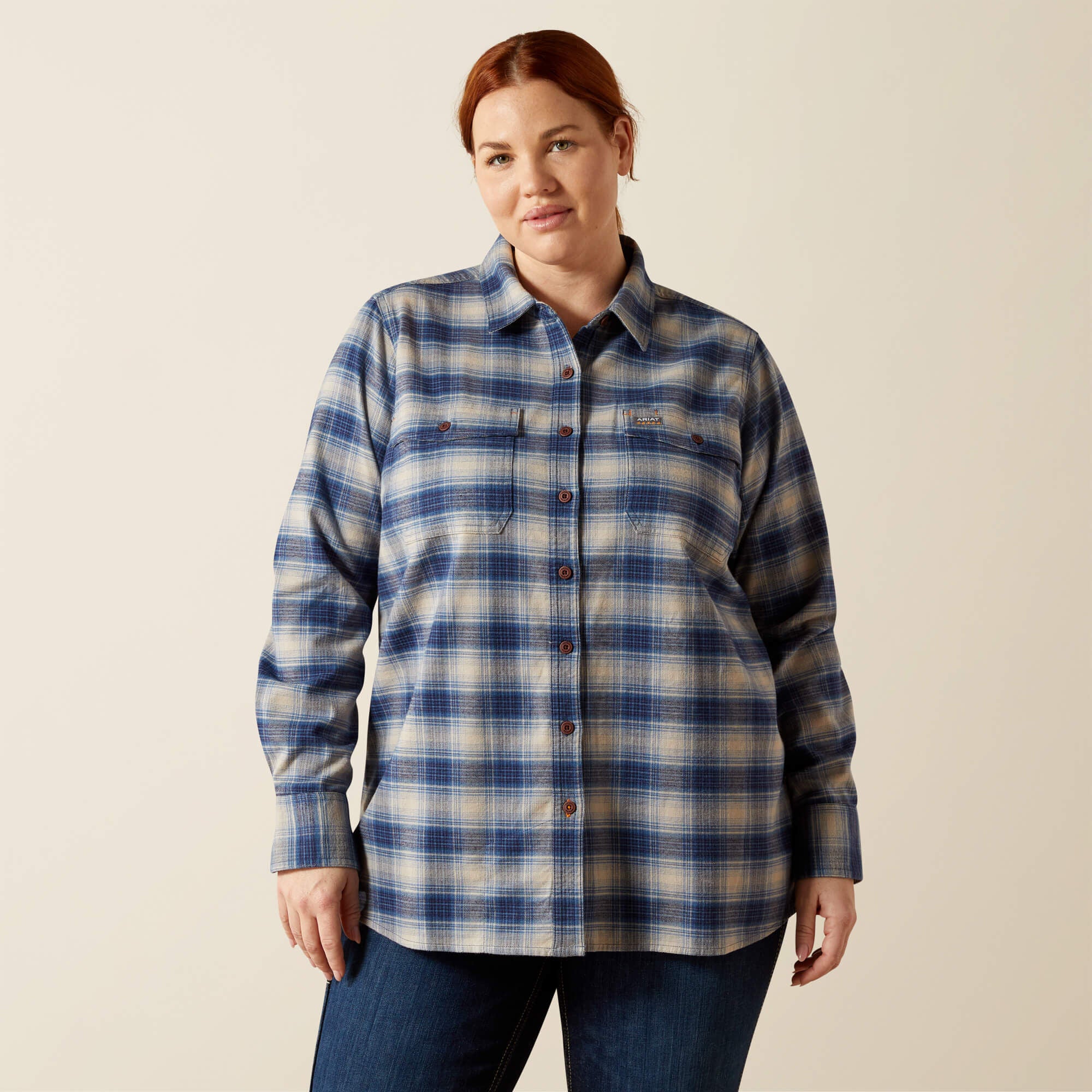 Rebar Flannel DuraStretch Work Shirt Women - NAVY