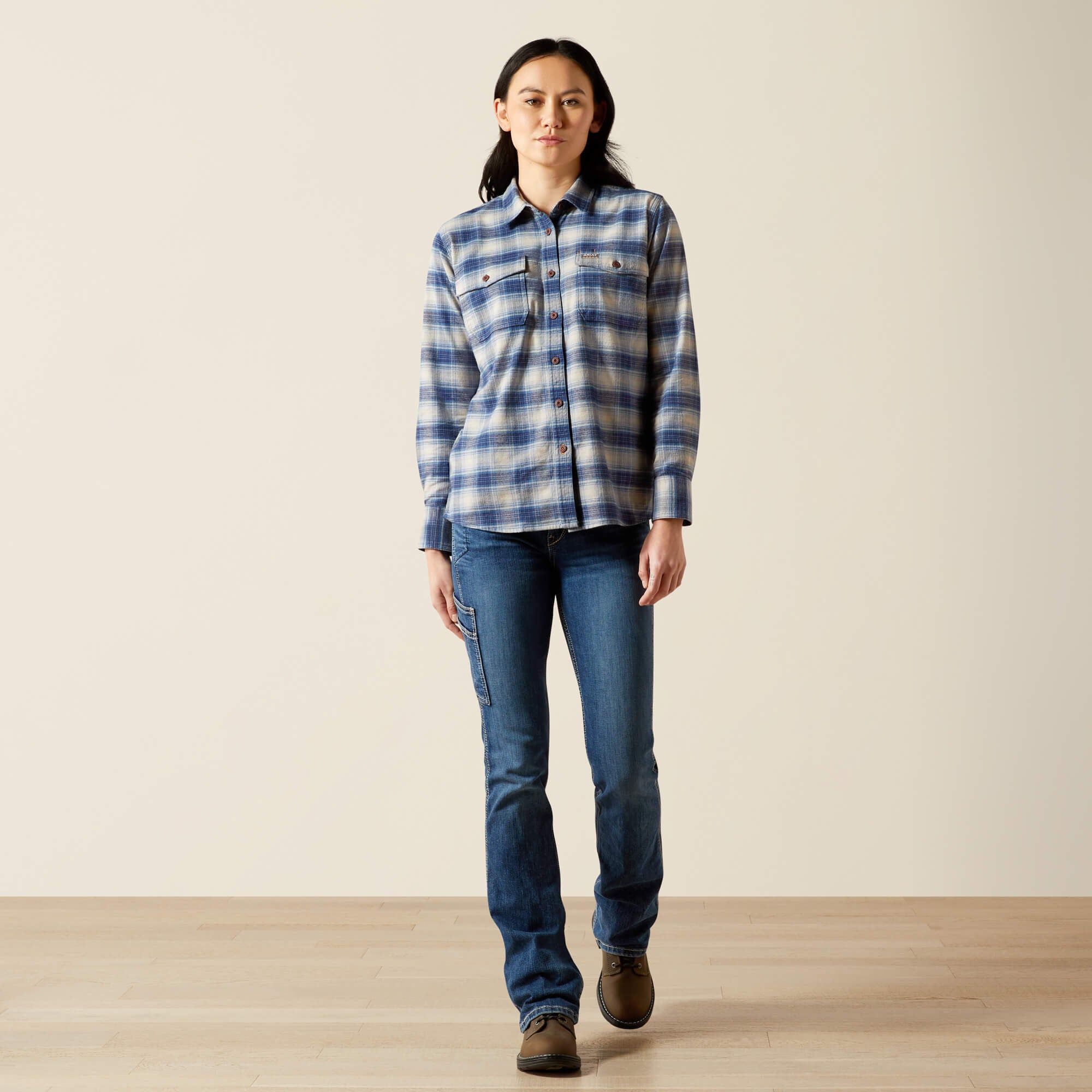 Rebar Flannel DuraStretch Work Shirt Women - NAVY