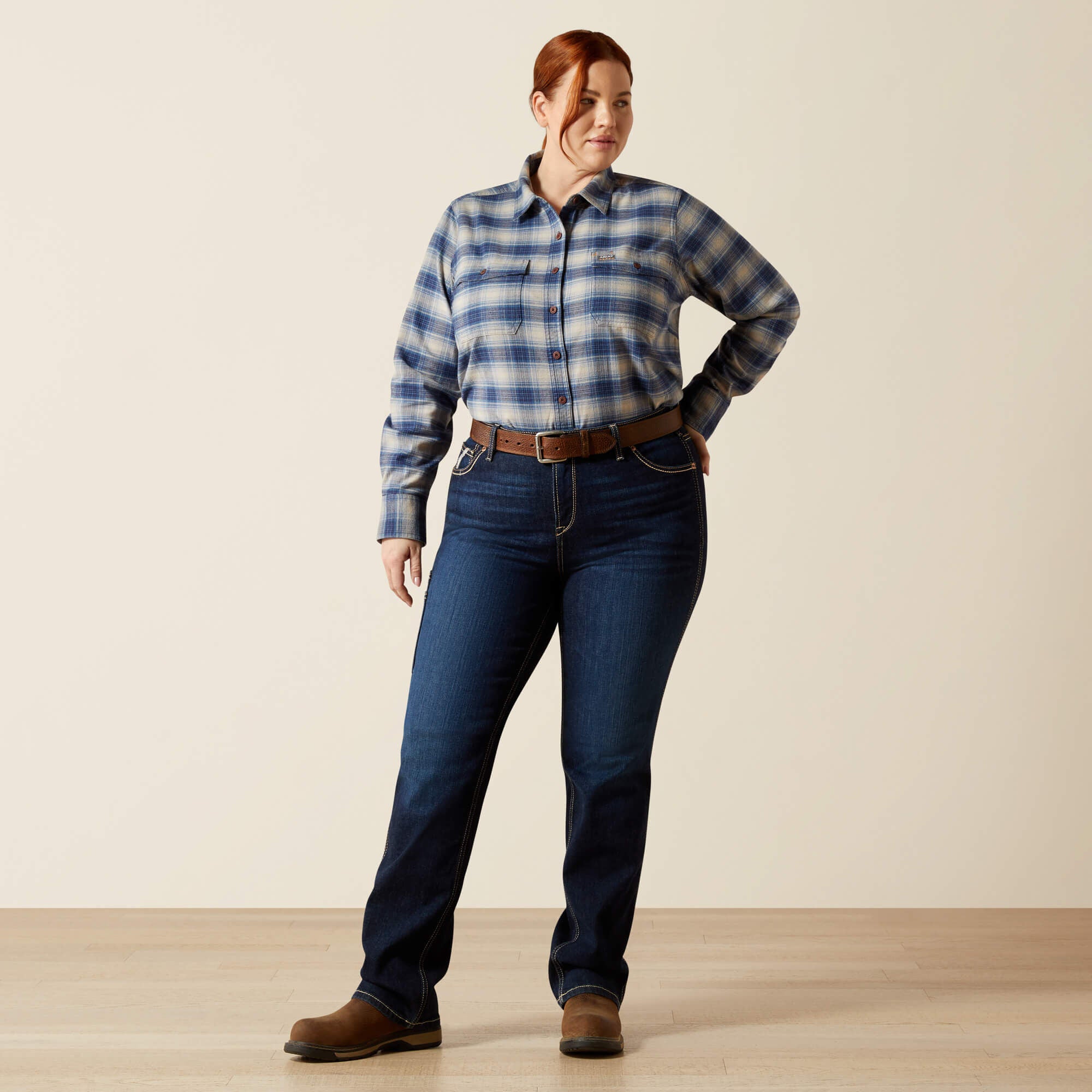 Rebar Flannel DuraStretch Work Shirt Women - NAVY