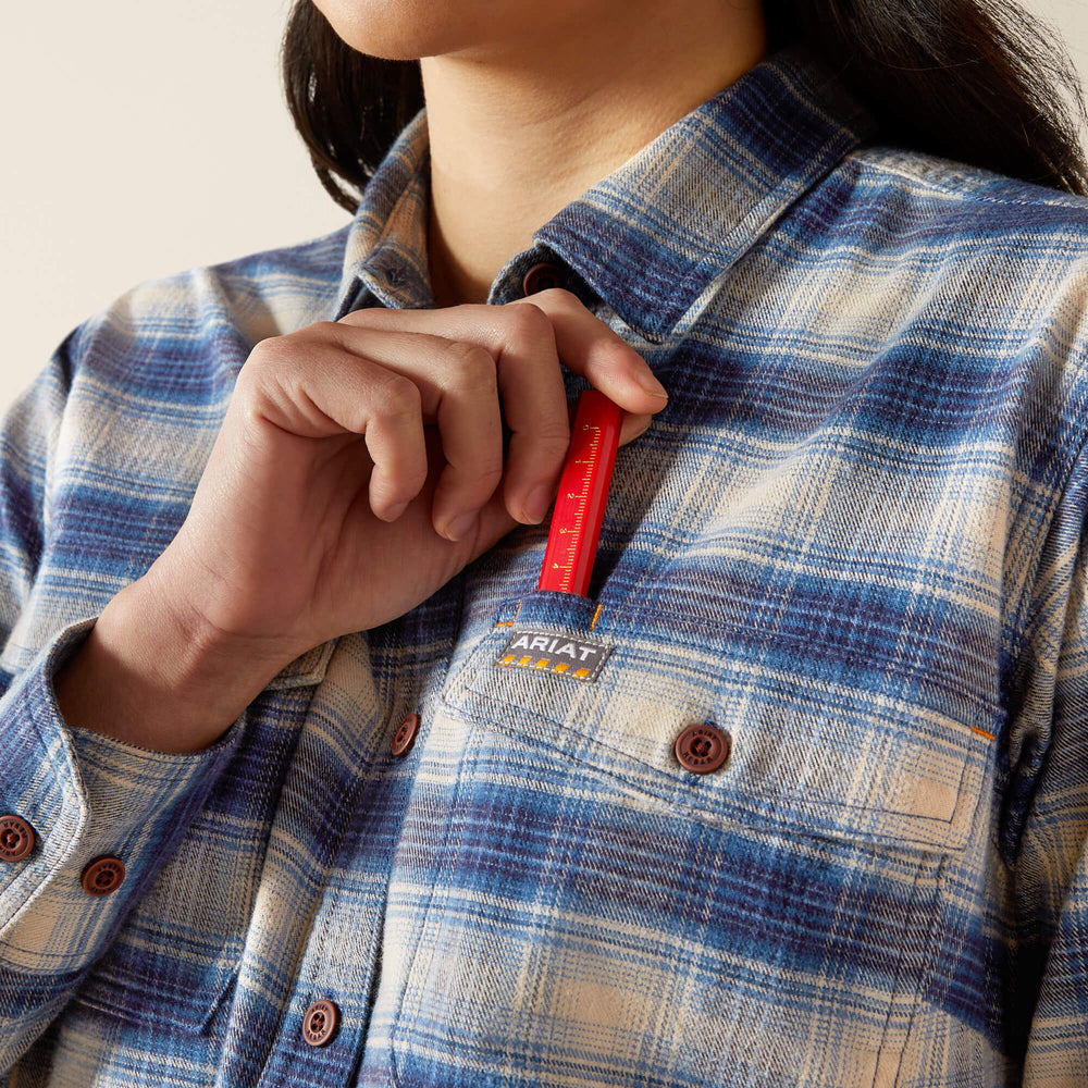 Rebar Flannel DuraStretch Work Shirt Women - NAVY