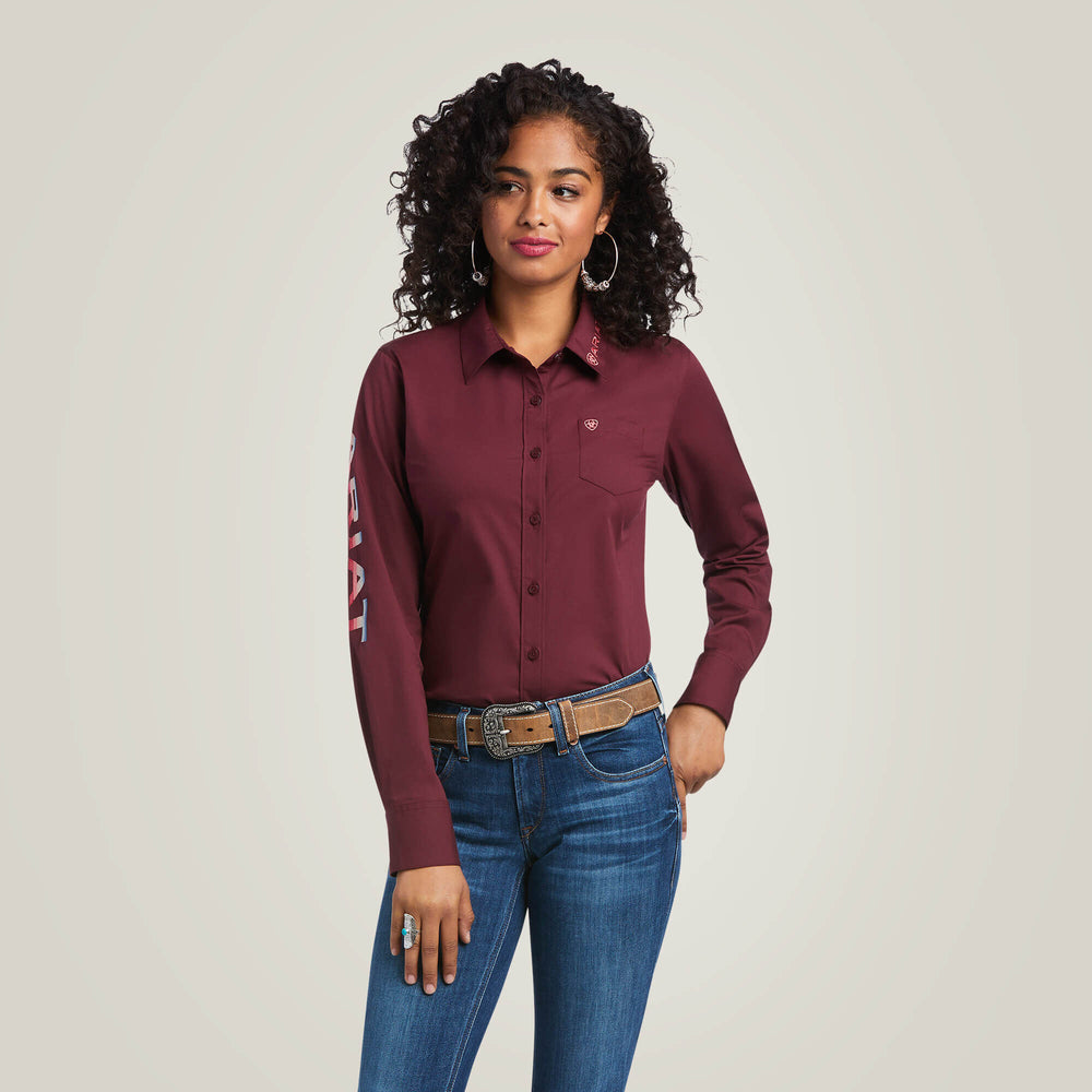 Team Kirby Stretch Shirt Women - ZINFANDEL