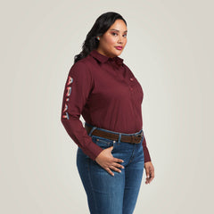 Team Kirby Stretch Shirt Women - ZINFANDEL