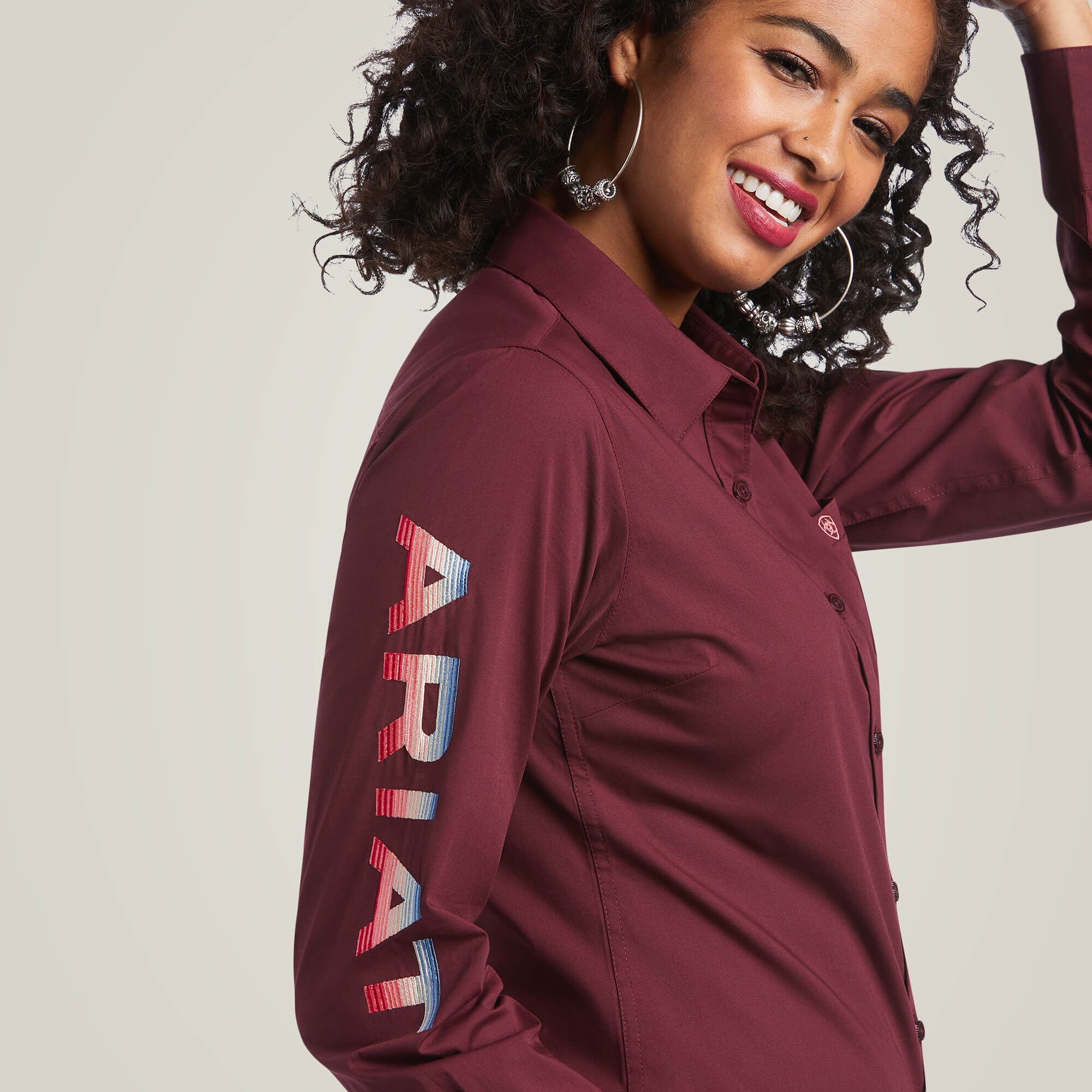 Team Kirby Stretch Shirt Women - ZINFANDEL