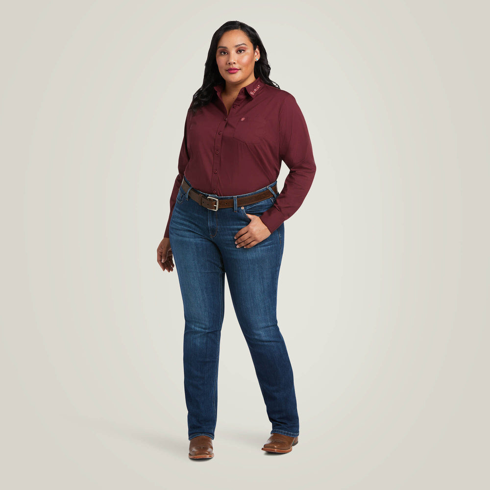 Team Kirby Stretch Shirt Women - ZINFANDEL