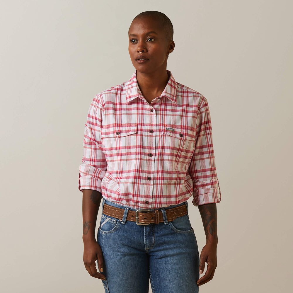 Rebar Made Tough DuraStretch Work Shirt Women - CHERRIES JULIBEE PLAID