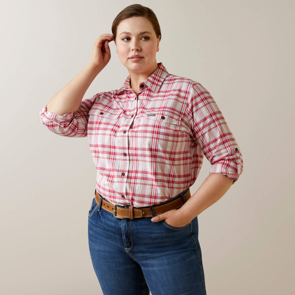 Rebar Made Tough DuraStretch Work Shirt Women - CHERRIES JULIBEE PLAID