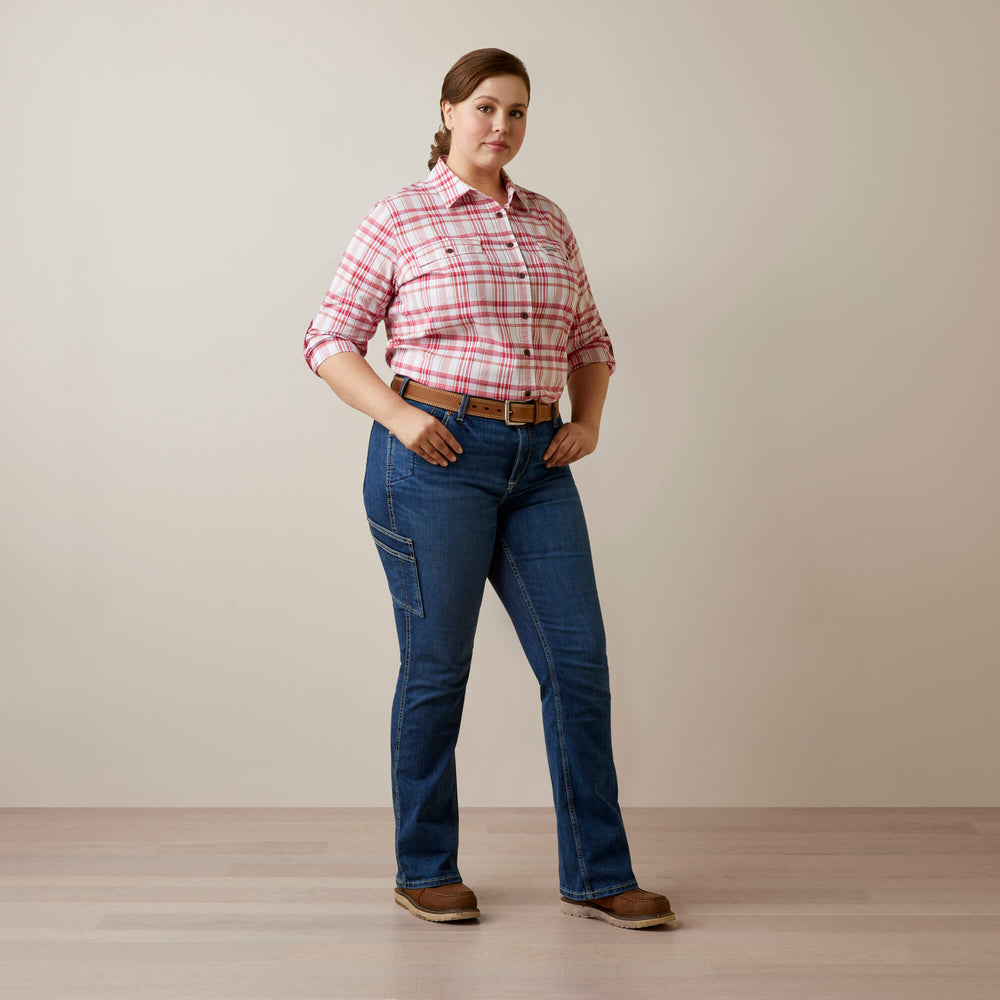 Rebar Made Tough DuraStretch Work Shirt Women - CHERRIES JULIBEE PLAID