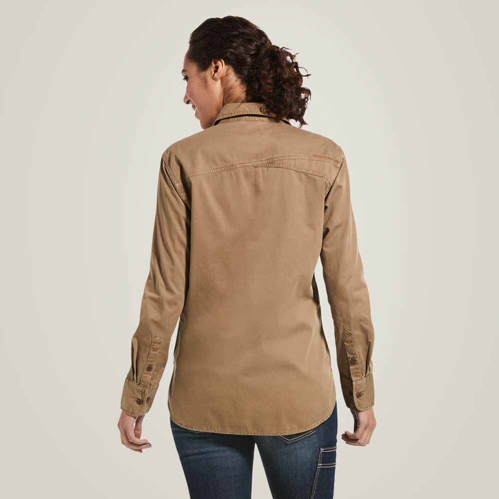 Rebar Washed Twill Work Shirt Women - KHAKI