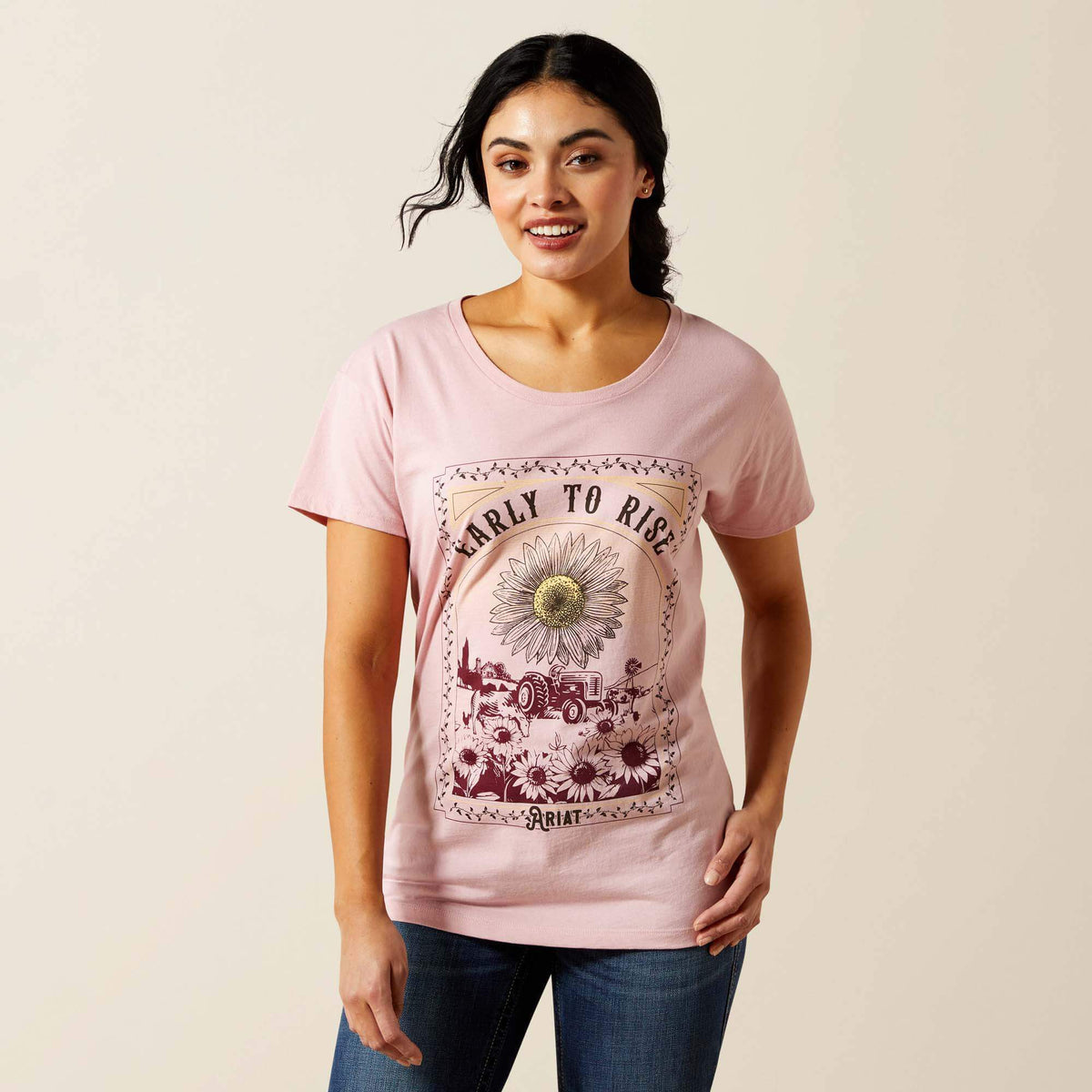 Ariat Early to Rise T-Shirt Women - DUSTY PINK