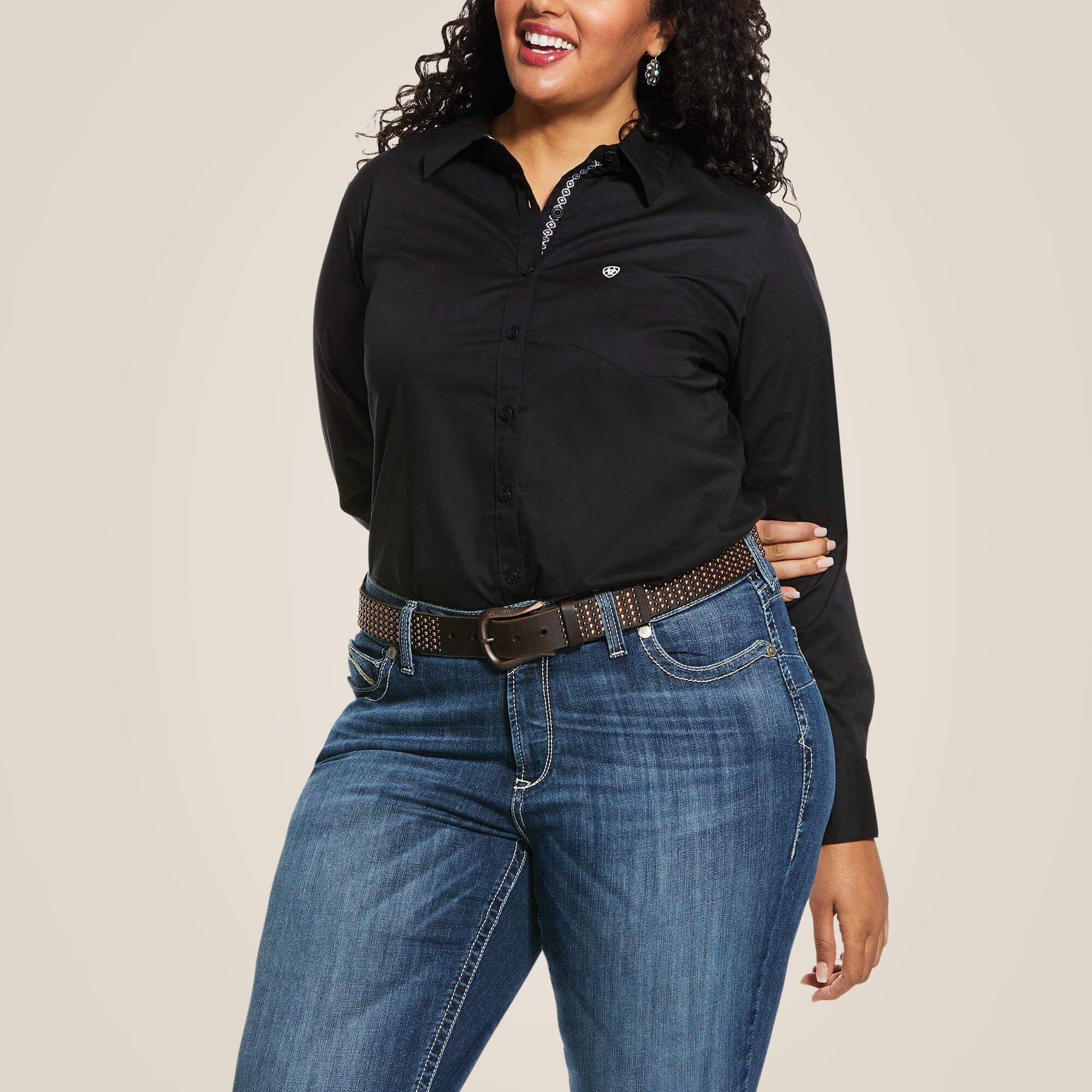 Kirby Stretch Shirt Women - BLACK