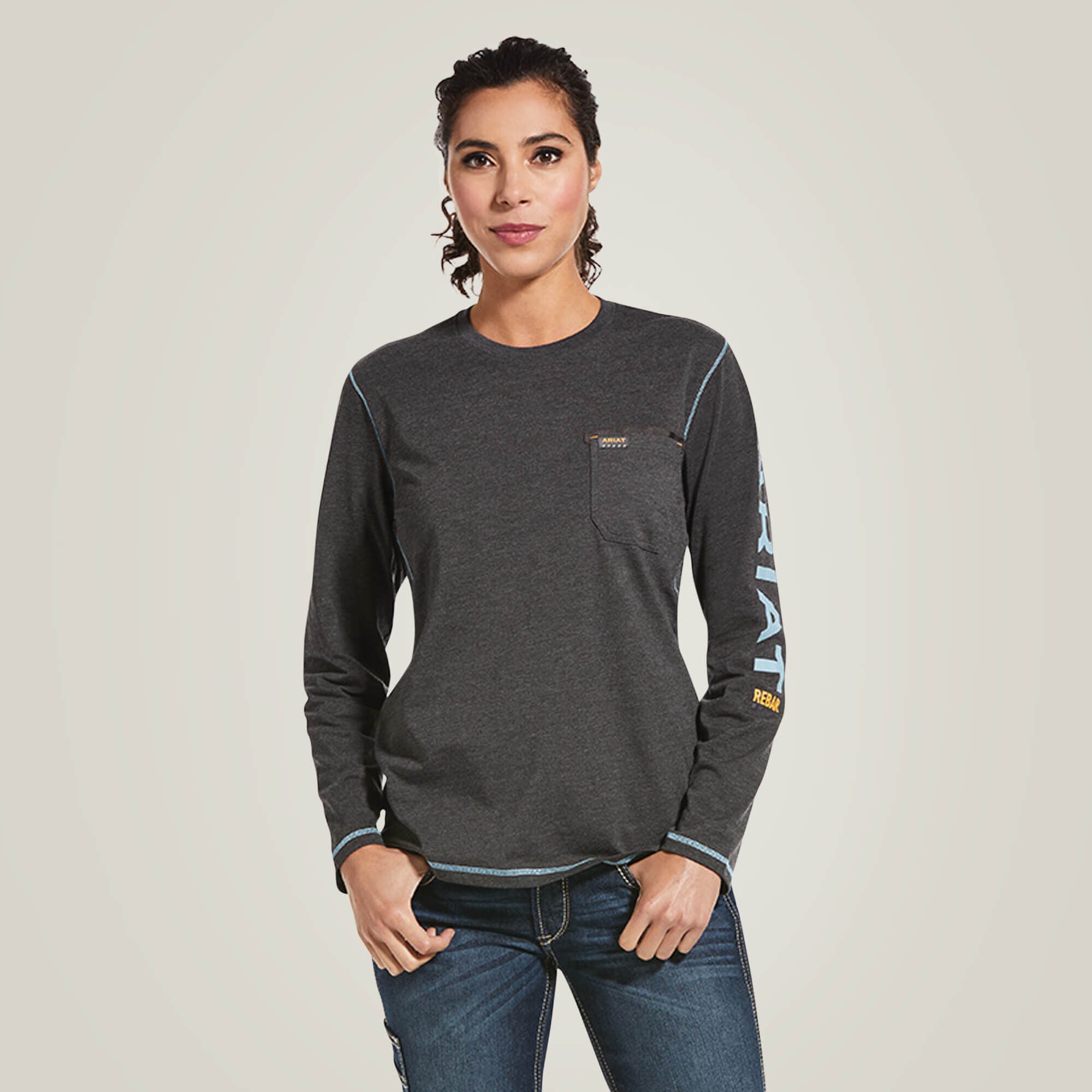 Rebar Workman Logo T-Shirt Women - CHARCOAL HEATHER