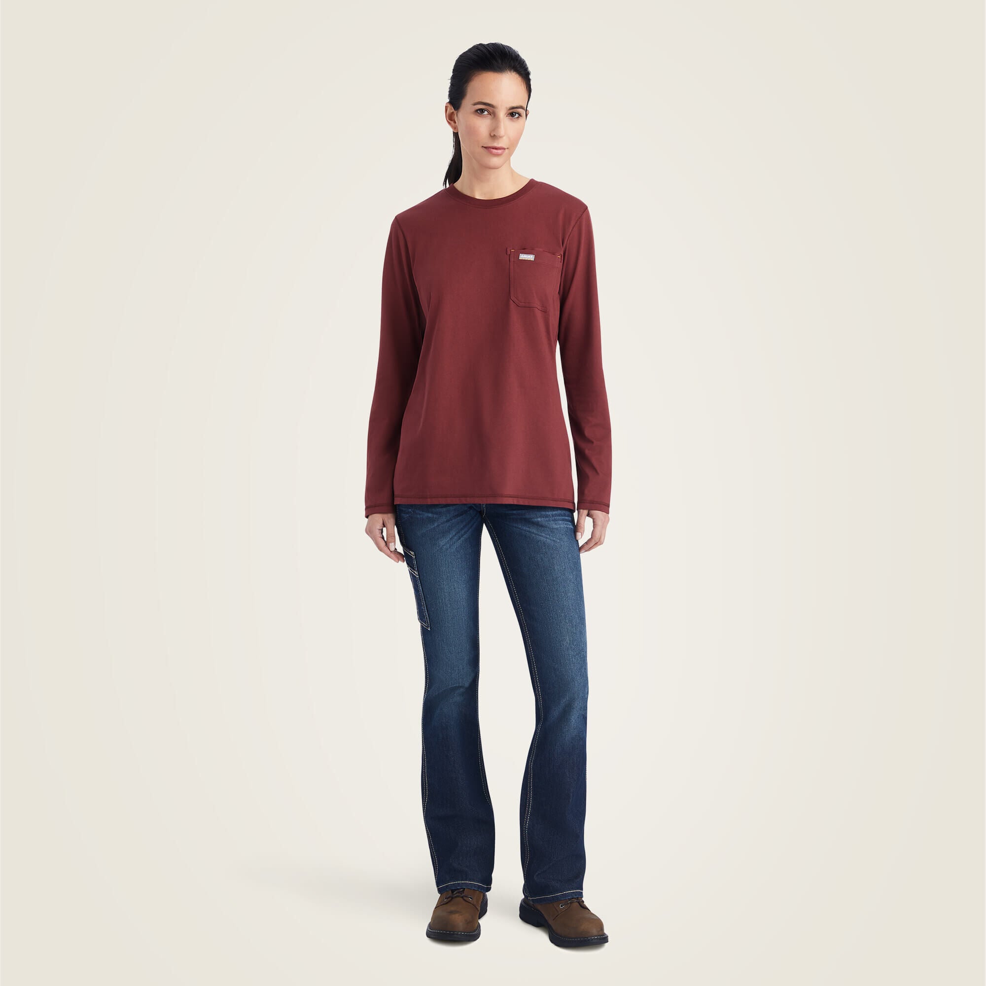 Rebar Workman USA Logo T-Shirt Women - PORT