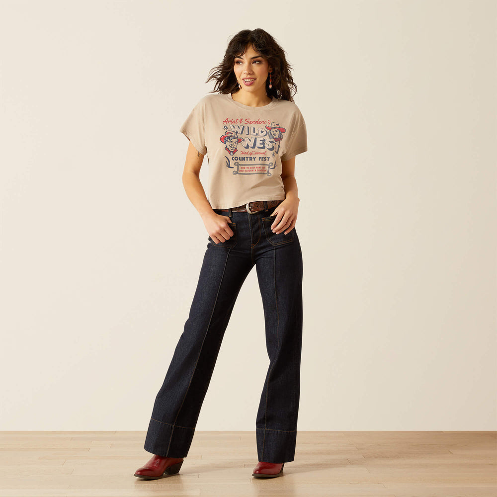 Sendero x Ariat Wild West Country Fest T-Shirt Women - SAVANNAH TAN MINERAL WASH