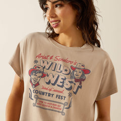 Sendero x Ariat Wild West Country Fest T-Shirt Women - SAVANNAH TAN MINERAL WASH