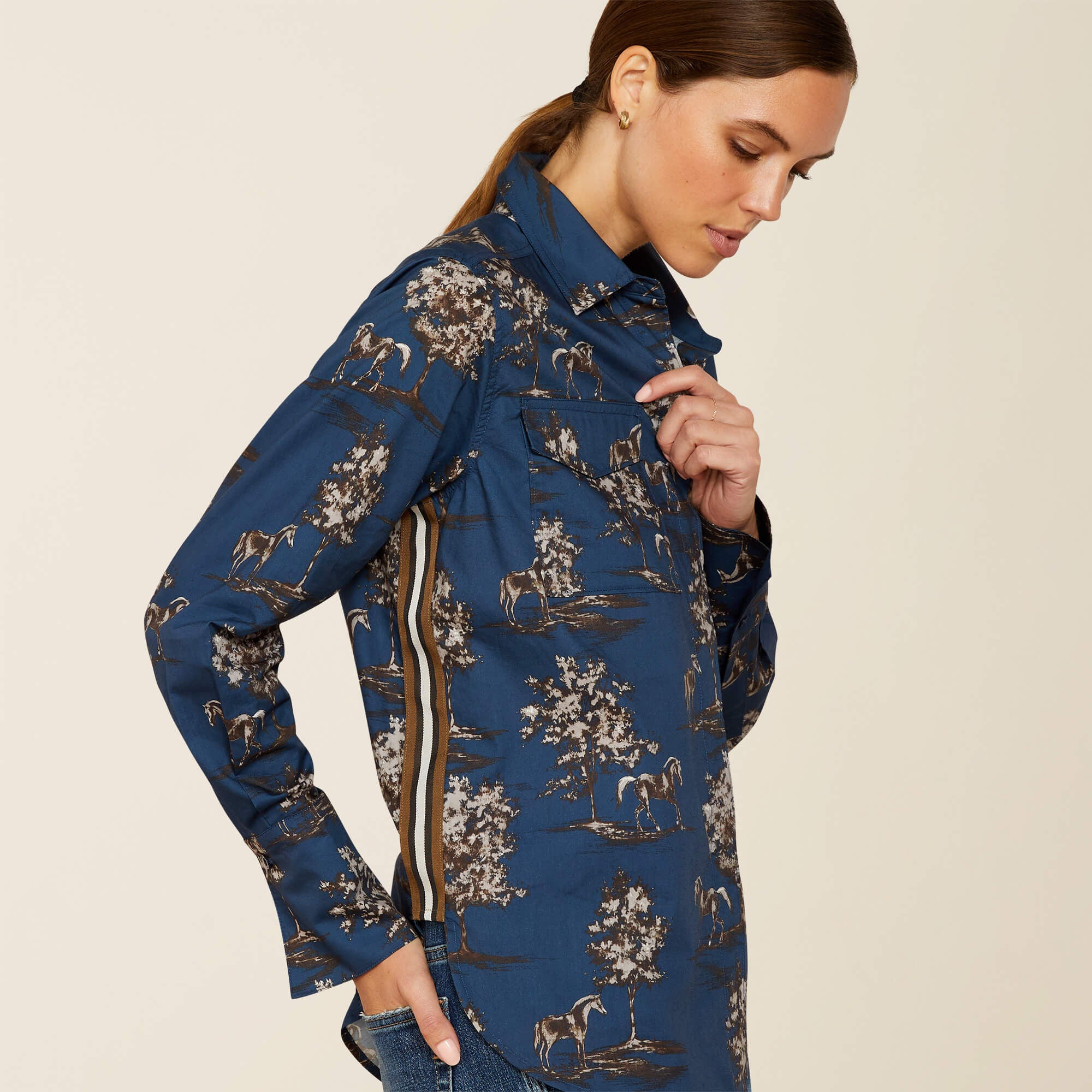 Wolseley Shirt Women - NAVY TOILE