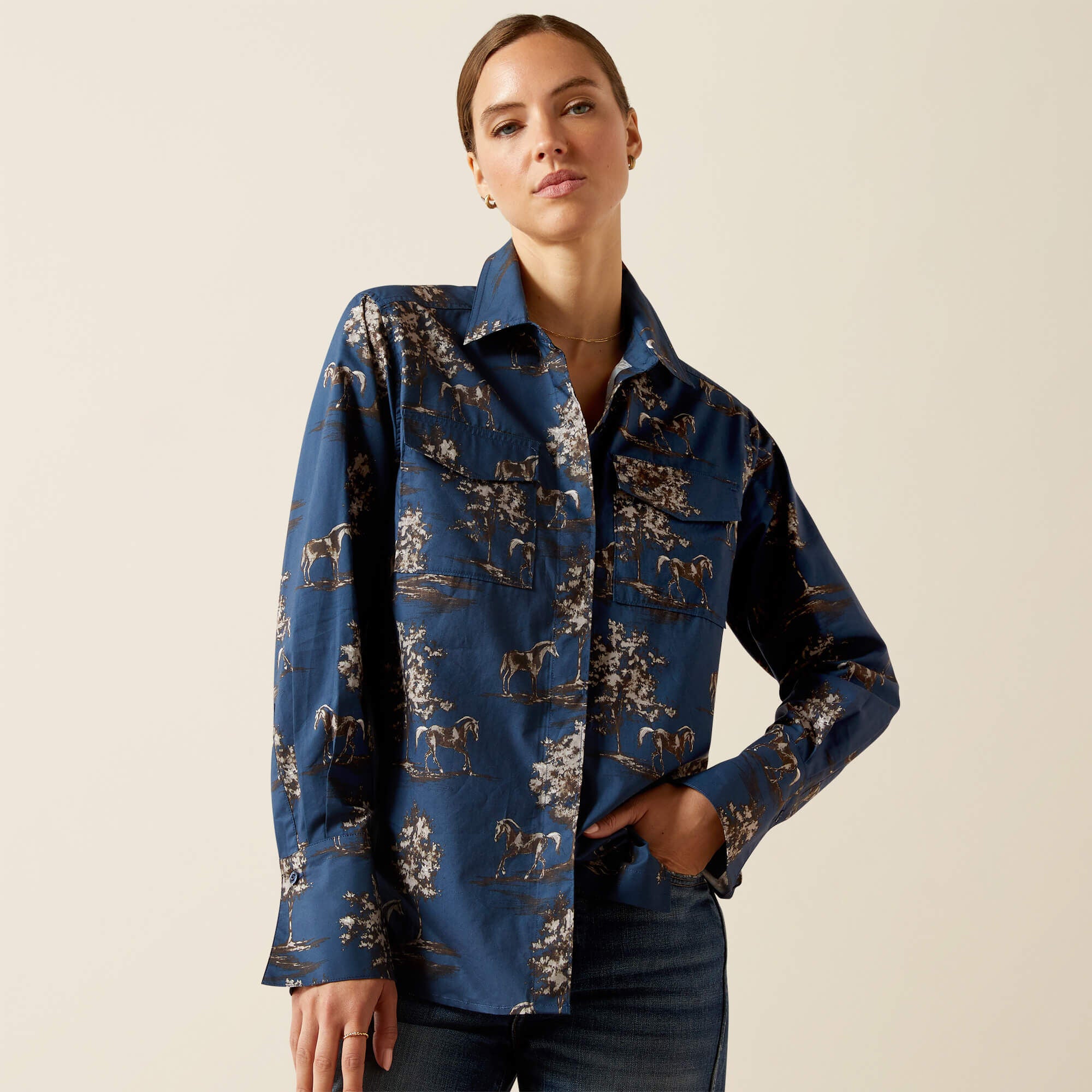Wolseley Shirt Women - NAVY TOILE