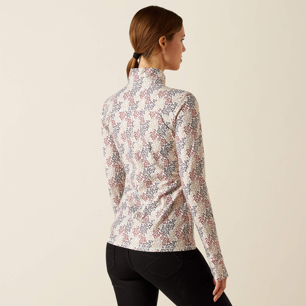 Lowell 3.0 1/4 Zip Baselayer Women - LEAFY PRINT
