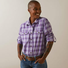 Rebar Made Tough DuraStretch Work Shirt Women - LAVENDAR PLAID