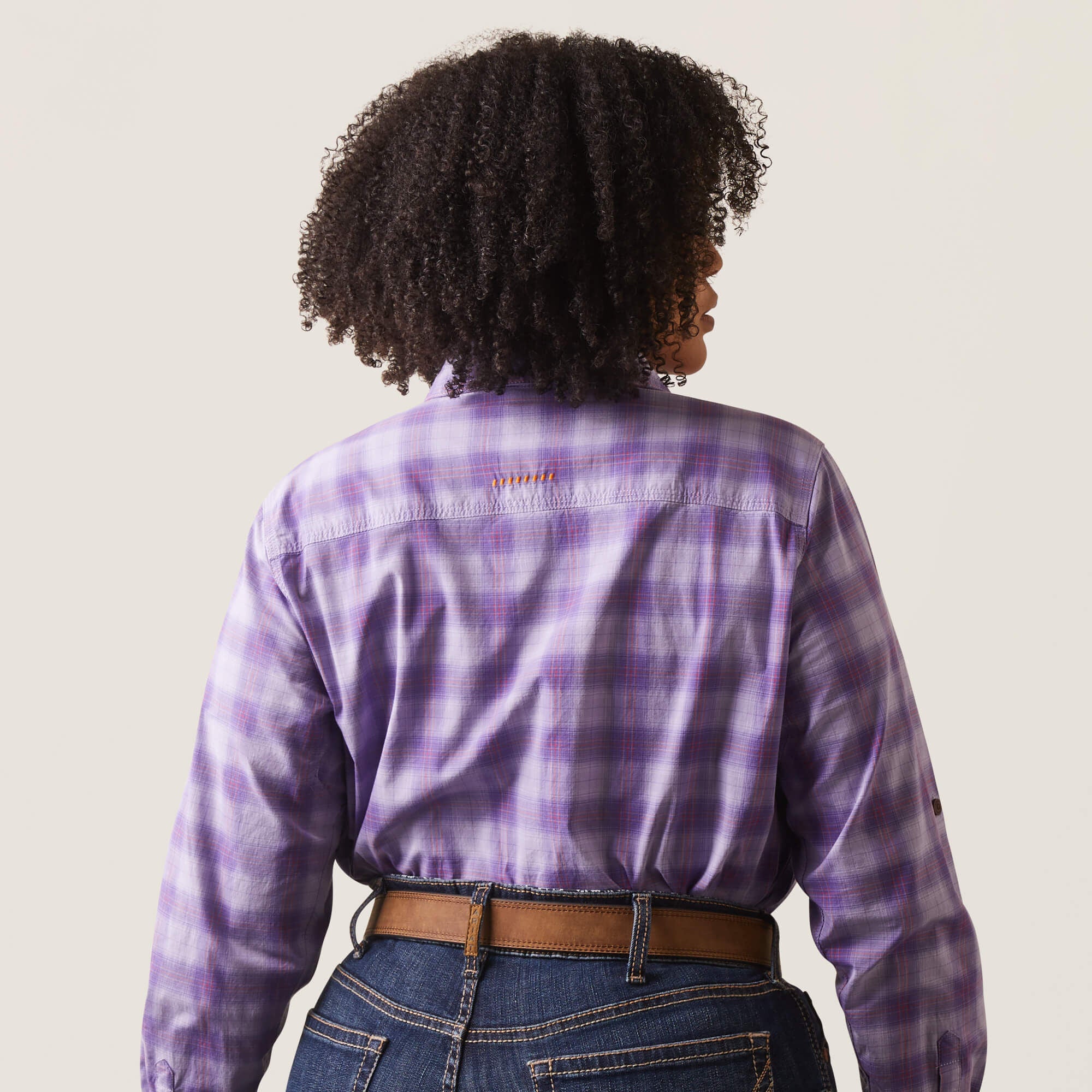 Rebar Made Tough DuraStretch Work Shirt Women - LAVENDAR PLAID