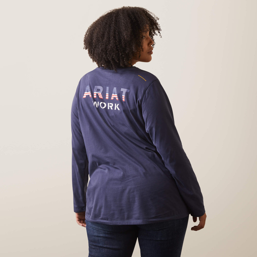 Rebar Workman USA Logo T-Shirt Women - MOOD INDIGO