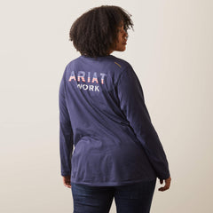 Rebar Workman USA Logo T-Shirt Women - MOOD INDIGO