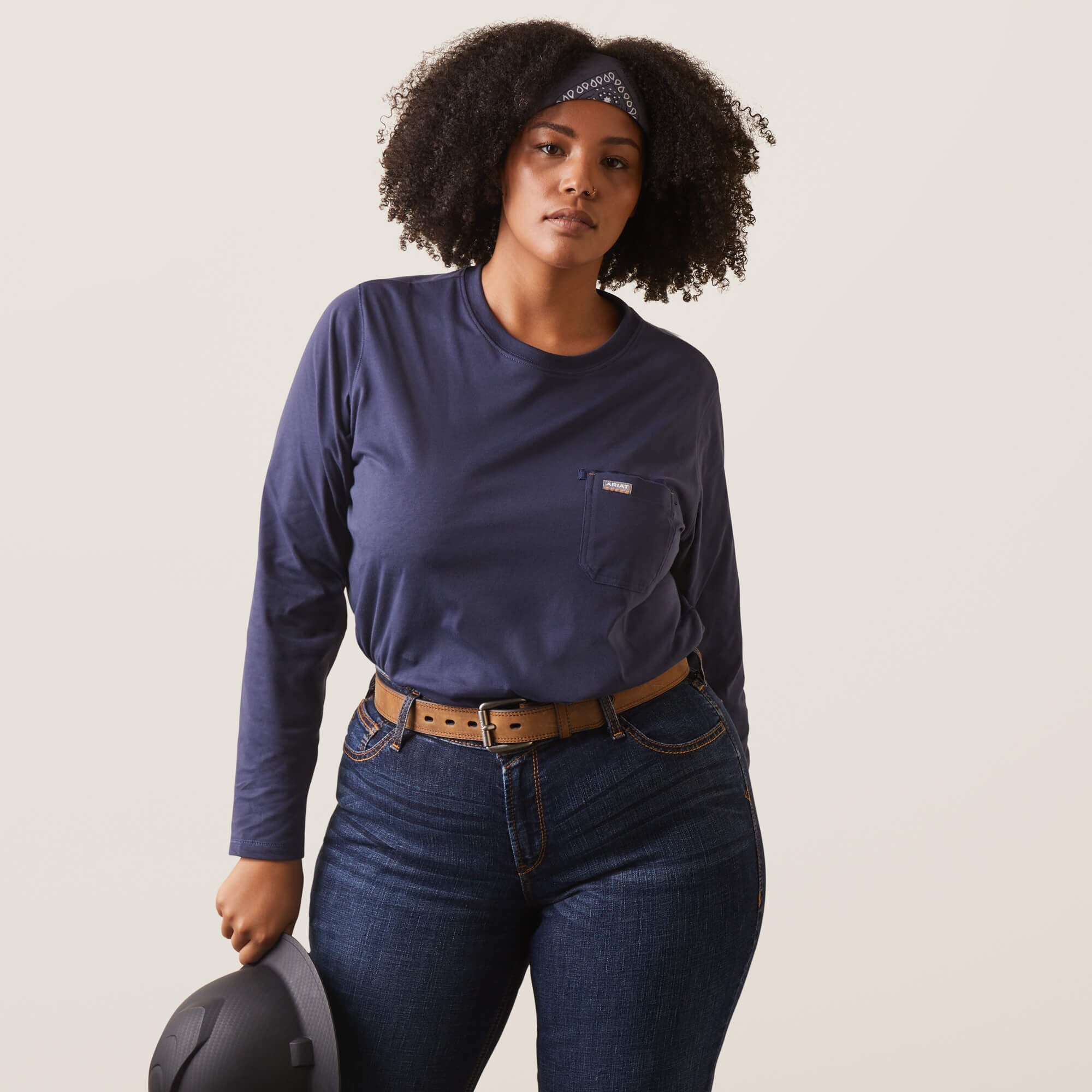 Rebar Workman USA Logo T-Shirt Women - MOOD INDIGO