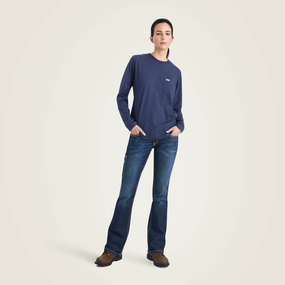 Rebar Workman USA Logo T-Shirt Women - MOOD INDIGO