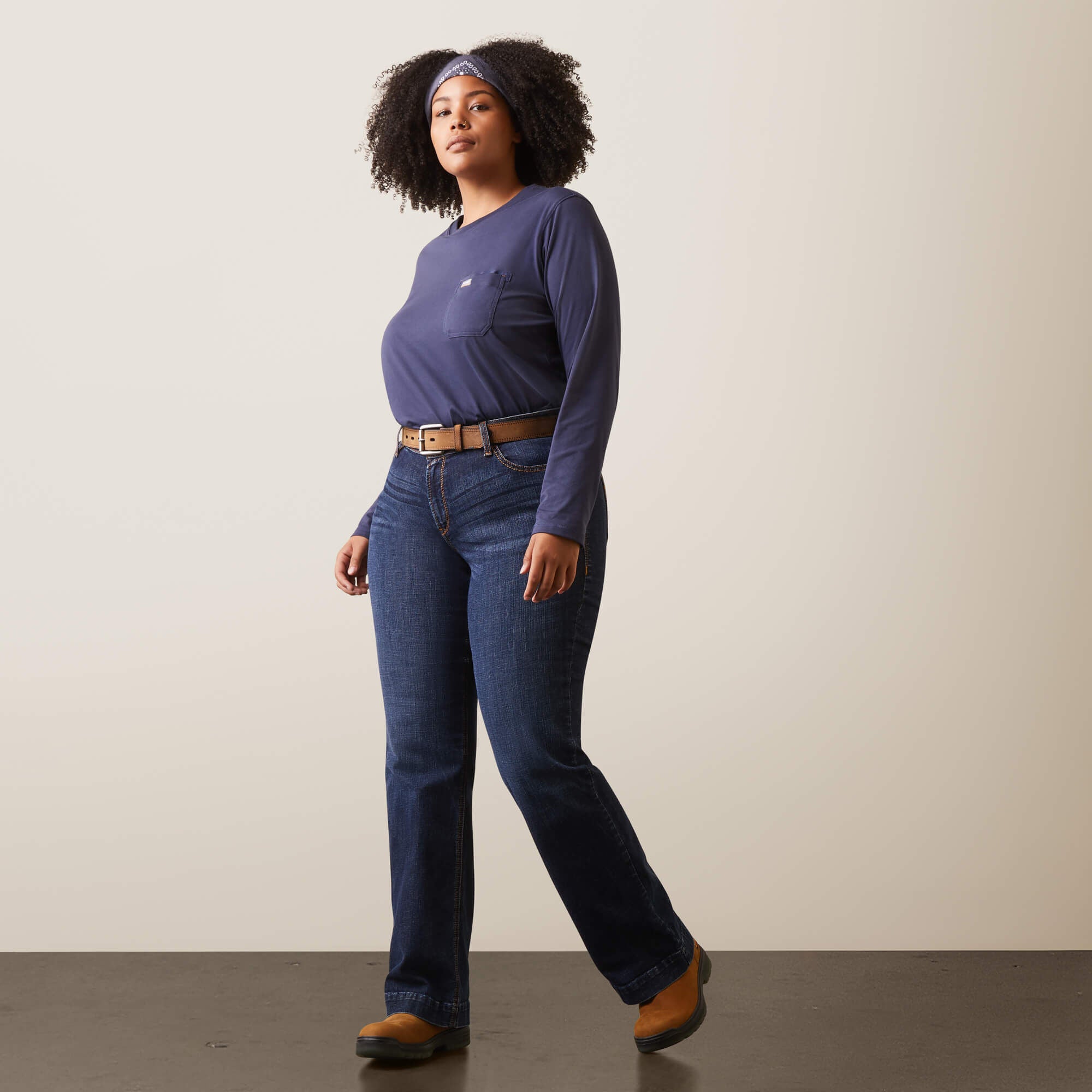 Rebar Workman USA Logo T-Shirt Women - MOOD INDIGO