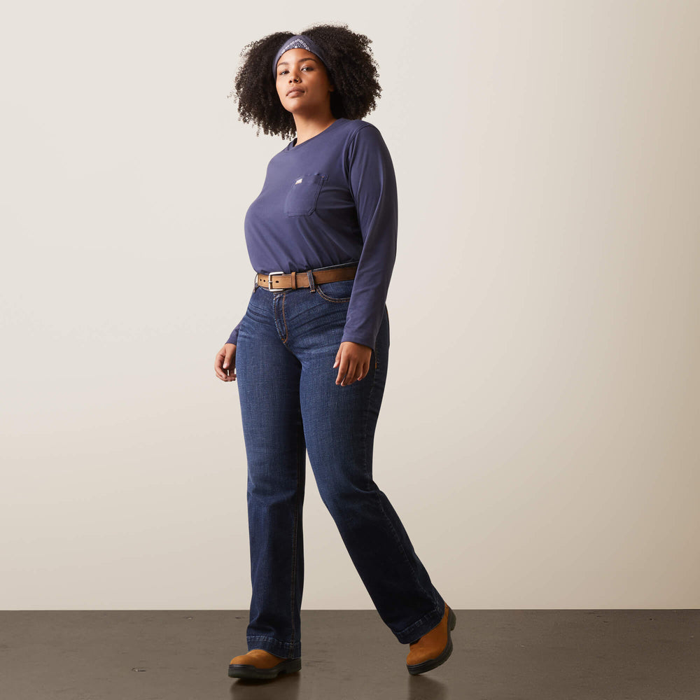 Rebar Workman USA Logo T-Shirt Women - MOOD INDIGO