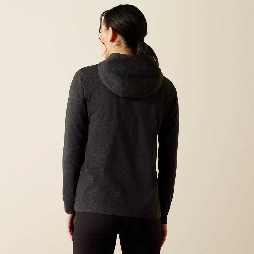 Rebar Cotton Strong Hooded T-Shirt Women - CHARCOAL HEATHER