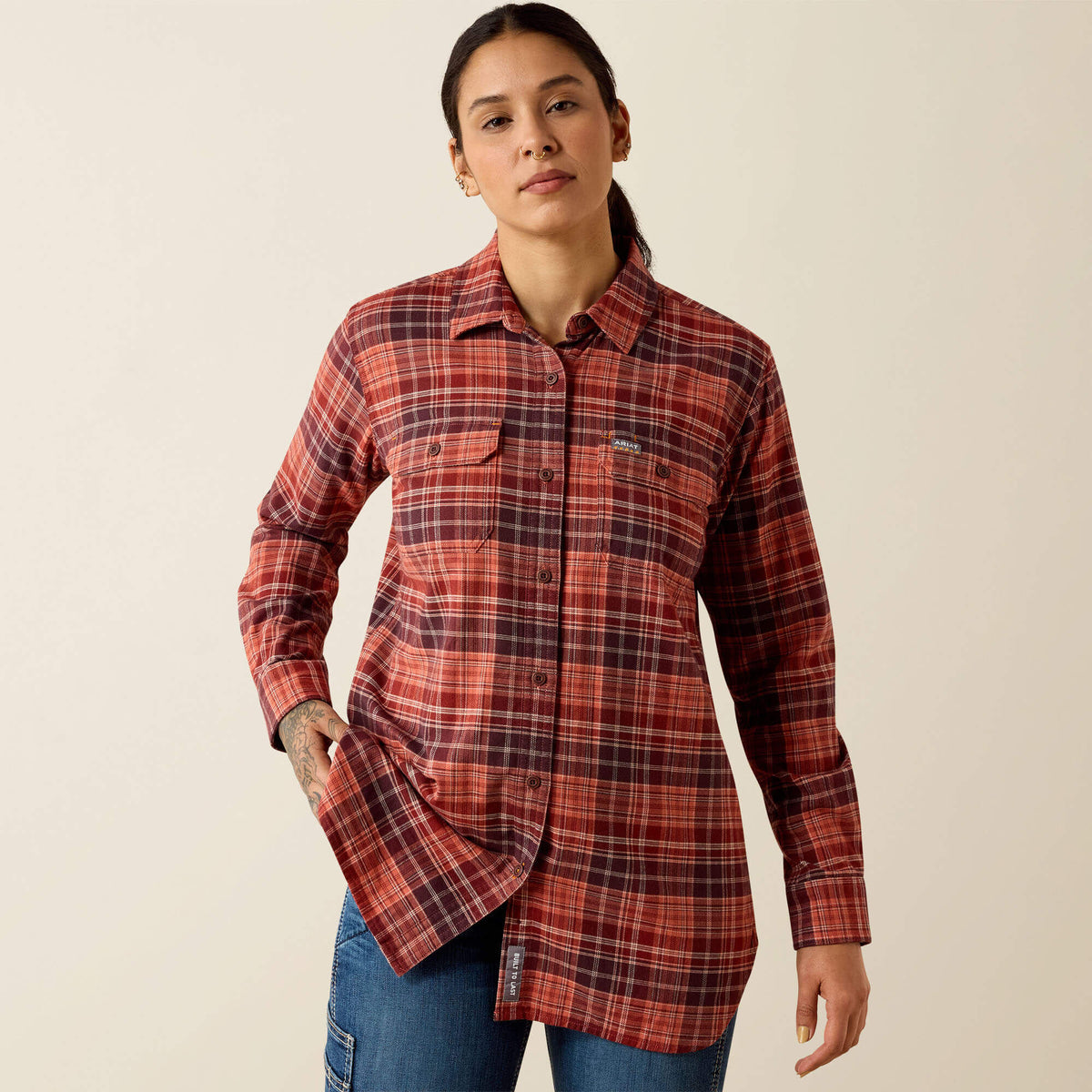 Rebar DuraStretch Flannel Tunic Women - ARAGON