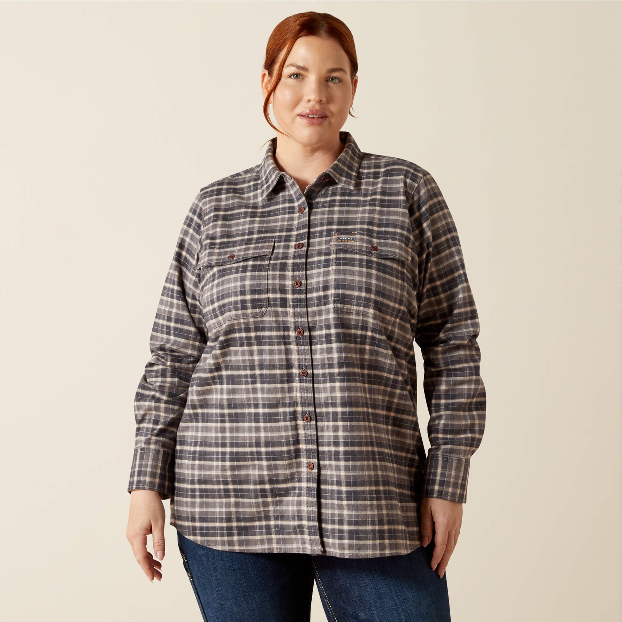 Rebar Flannel DuraStretch Work Shirt Women - CHARCOAL GREY